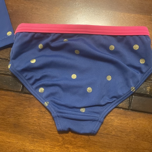 KIDS' PATTERNED RASH GUARD AND SUIT HARMONY BLUE GOLD SPOT GIRLS BODEN SIZE 2/3 - Picture 4 of 4